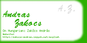 andras zakocs business card